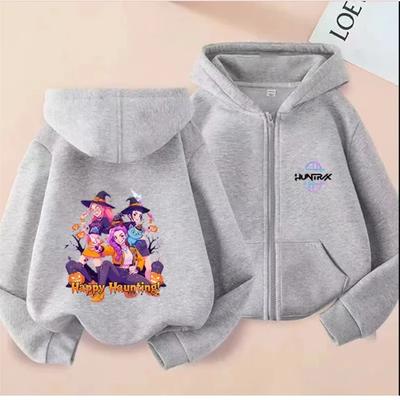 Kpop Dämonenjäger Kinder Kapuzensweatshirt mit Reißverschluss Weihnachtsgeschenk Kinder Herbst Winter Cartoon Anime Bequem Warm Reißverschluss-Hoodies