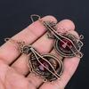 Garnet Jewelry, 999 Copper Wire Wrapped Earrings, Handmade Gemstone Jewelry Earrings For Memorial Day