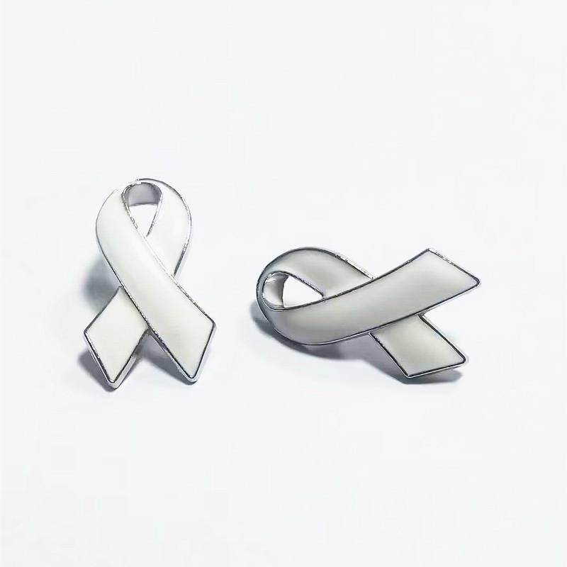 Promotional Red Ribbon Metal Badge for Breast Love Public Welfare Activity - Cross-border Brooch Pin Jewelry