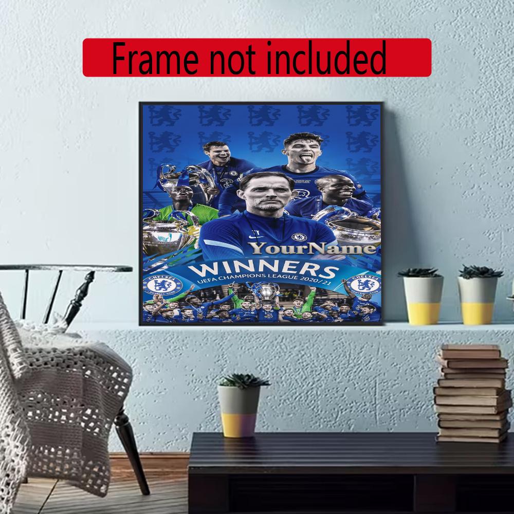 Chelsea Fc Personalized Text Diamond Painting Round Diamond Mosaic Rhinestones Diamond Embroidery Craft Kit Wall Decor Without Frame