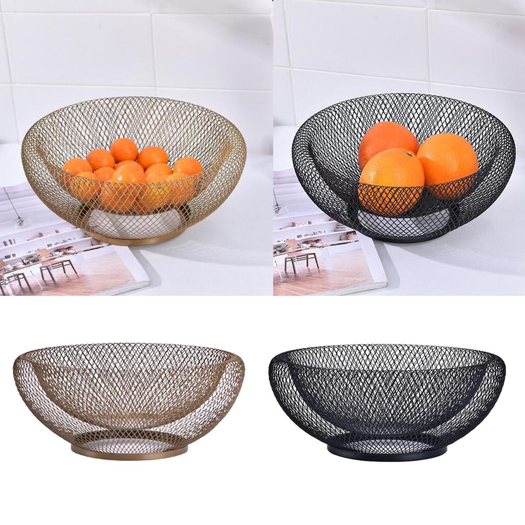 Metal Countertop Fruit Basket Holder Simple Line Fruit Storage Basket for Kitchen Table Living Room Decor