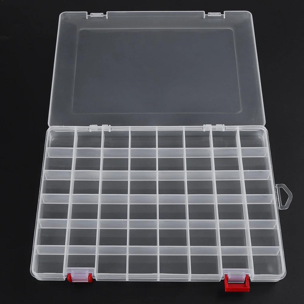 Transparent 48 Grids Plastic Fishing Tackle Box Lures Bait hooks Connector Storage Case Container Organizer Collection Tools