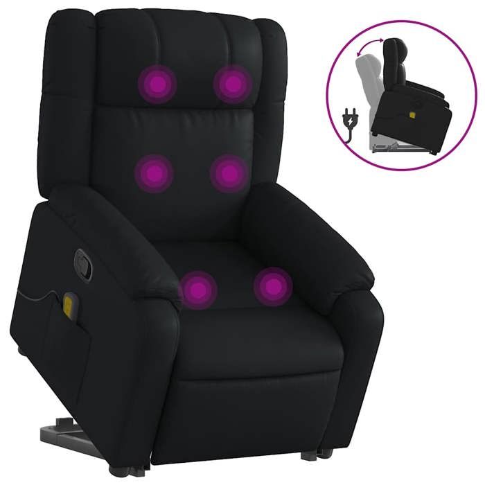 VidaXL Fauteuil inclinable de massage Noir Similicuir 3205157