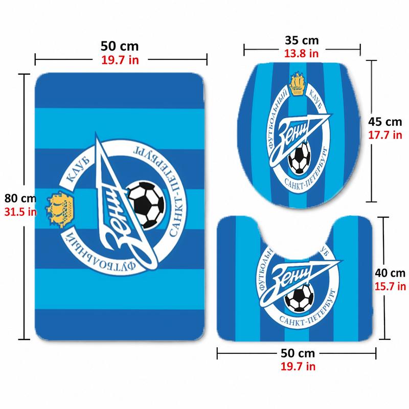 Zenit (17)Flannel Toilet 3 Piece Set Soft Bathroom Rug Non-Slip Toilet Seat Cover Bathroom Home Decor