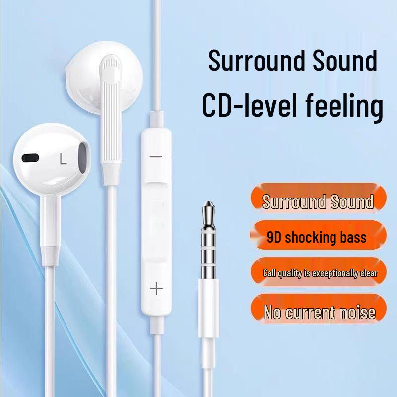 Yongteng In-Ear Wired Earphones with Mic, High-Quality Sound & Deep Bass, Compatible with Apple & Android Phones