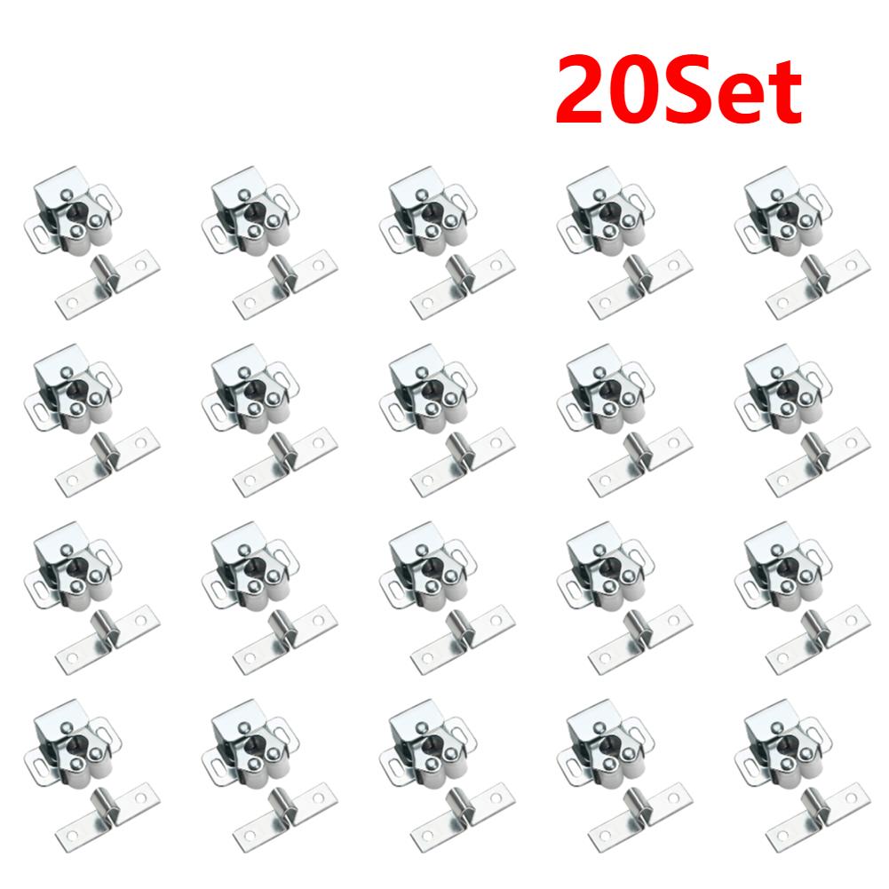 15-50Set Door Stop Closer Stoppers Damper Buffer Magnet Cabinet Catches With Screws For Wardrobe Hardware Furniture Fittings