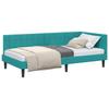 L Shaped Bed Frame with Headboard Turquoise 90 Cm X 190 Cm Velvet