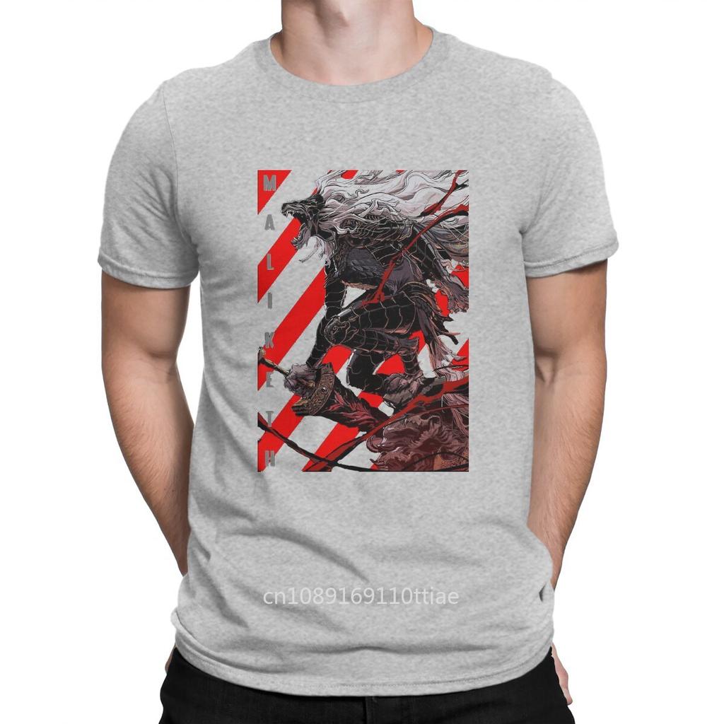 Casual Maliketh Monster T-Shirt Crewneck Cotton T Shirt DARK SOULS Short Sleeve Tees Graphic Clothing Unisex