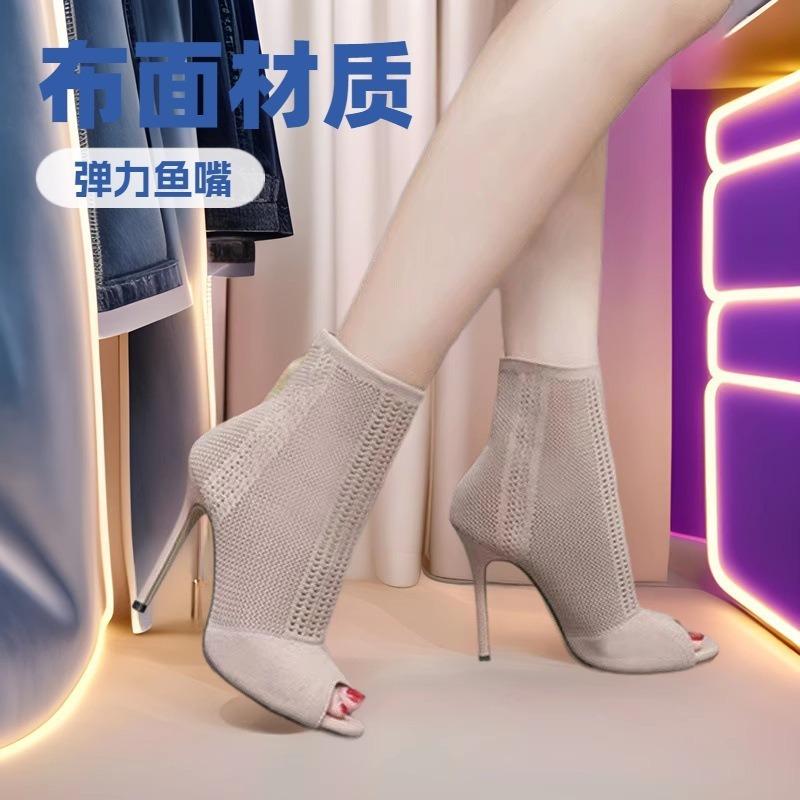 Fashion Sandals Sexy High Heels Female Shoe Open Toe Large Size High-heeled Girls Stiletto Boot Peep Big Thin Sandal Woman Boot Open Toe