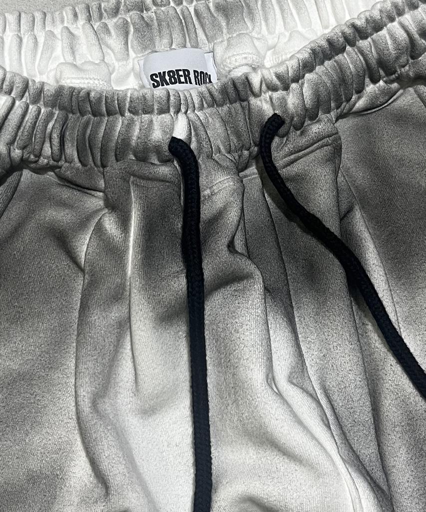 SK8ER ROCK Cross Grunge Sweat Wide Pants ((Offwhite))