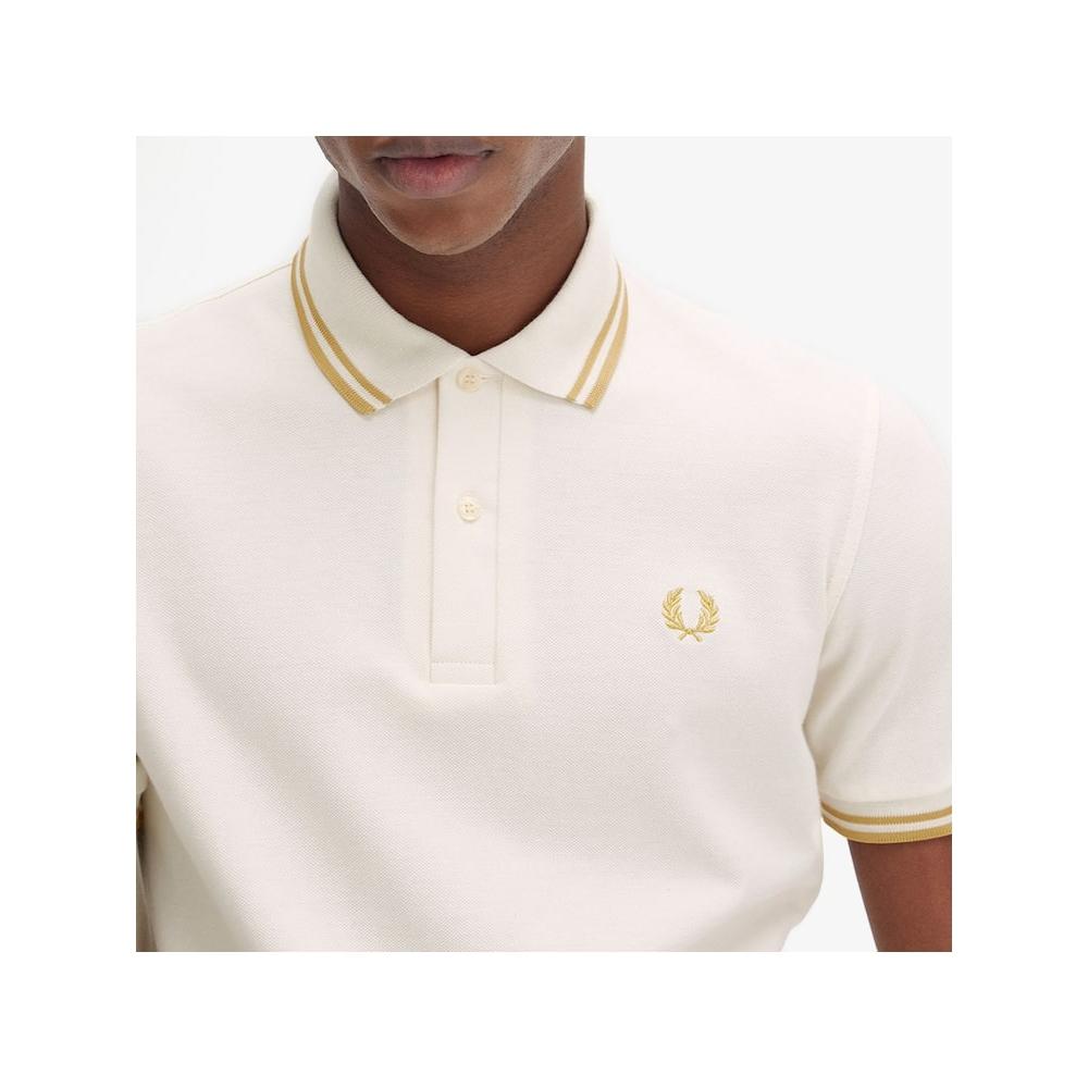 Fred Perry [genuine] Fred Perry [m12] Twin Tip Fred Perry Shirt   Ecru Honeycomb Afpm2430012 W79 qzgAfpm2430012 W79