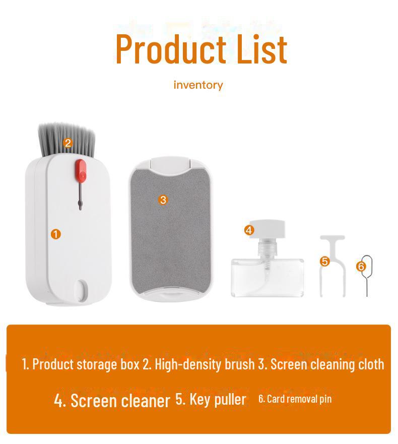 

Q20 20-в-1 цифровой многофункциональный чистящий комплект для компьютеров, камер, клавиатур и гарнитур Q5S 5-in-1 without detergent белый