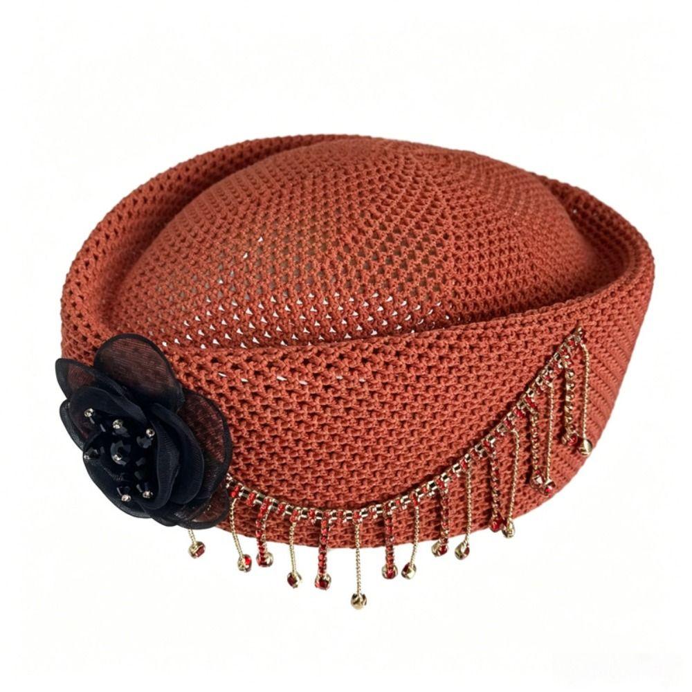Solid Women's Pillbox Hat Structured Crown Round Dress Hat New Brimless Cap Daily Outfits