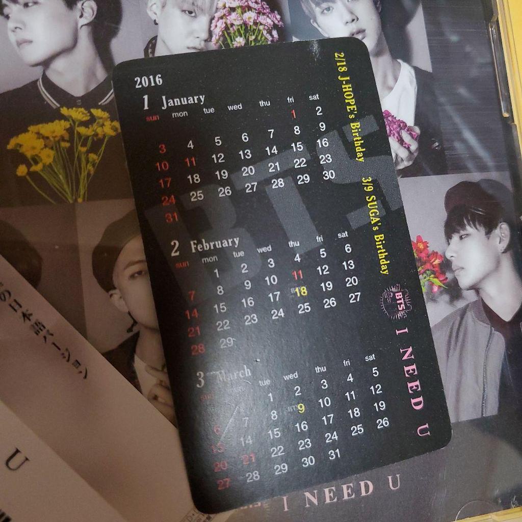[USED] BTS Super Rare J-HOPE INEED U Trading Card Calendar Trading Card