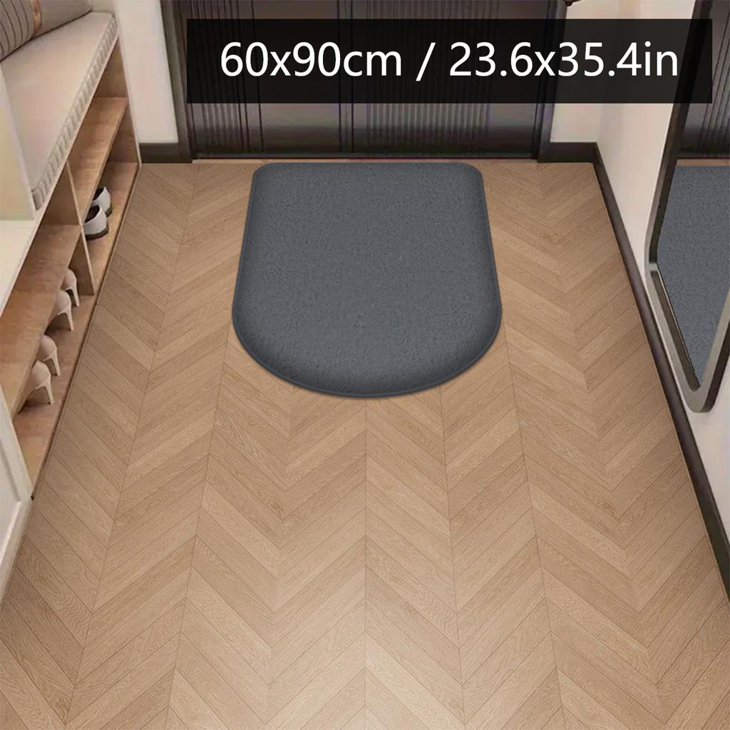 Solid Color Flannel Entrance Mat Large Size Shoe Bench Foot Pad Entry Foot Wipe Water Absorbent Cushion Study Carpet