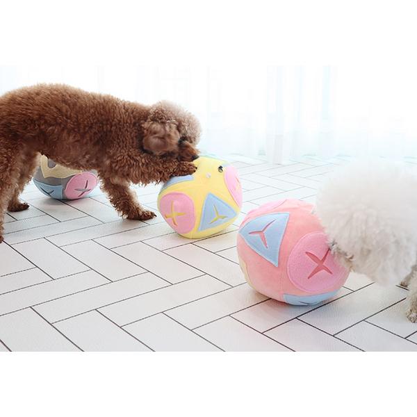 Dingdongpet Pet Pastel Nose Work Ball Cover Detachable, Yellow, 1 Piece