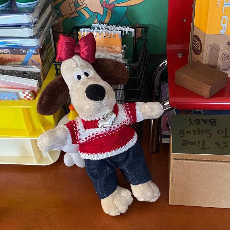 

Новогодний рождественский красный свитер любовное ожерелье ремонт собачка кукла, милая игрушка щенок-пилот кукла 23cm