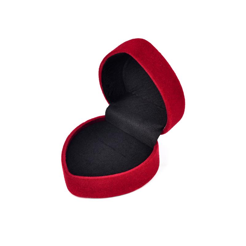 Heart Shape Red Rings Box Velvet Jewelry Packaging Boxs For Proposal Engagement Wedding Rings Earrings Jewelry Display Box