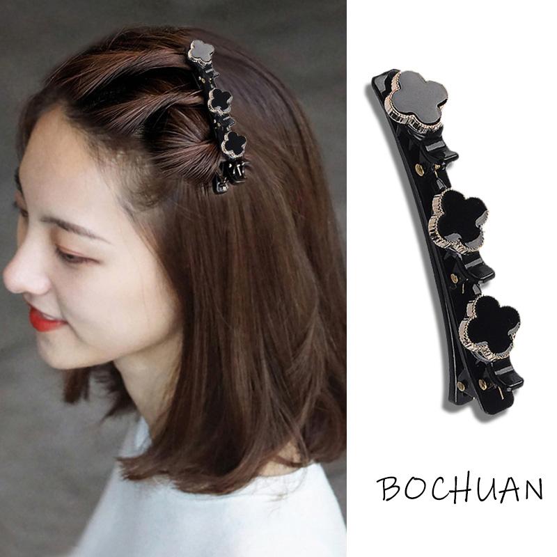 2 stuks Luie Haarvlecht Artefact Pony Clip Voorhoofd Zijhaar Opruimen Haarspeld Vrouwelijk Kort Haarspeld Hoofddeksel Haar