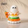 Office Desk Ghost Ornament Halloween Hawaii Bikini Figurine, Holding Pumpkin Cup Statue, Figurine Summer Vacation Resin Sculpture for Decoration