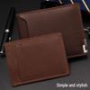 MenBense Men's Fashionable Short Leather Wallet with Iron Edge Card Holder