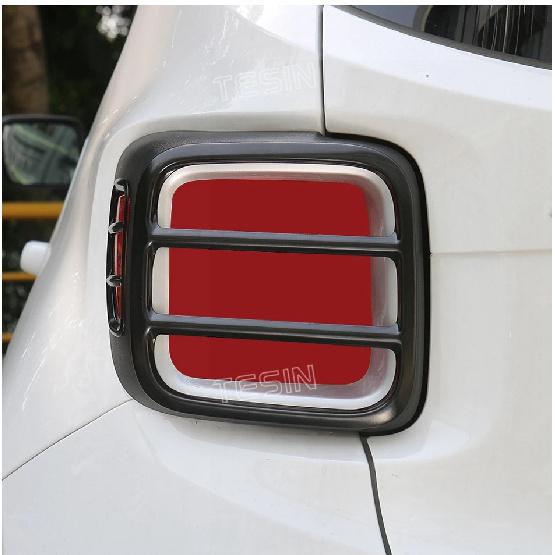 TESIN Lamp Hoods for Jeep Renegade 2016 Up Metal Car Tail Light Guard Cover Accessories for Jeep Renegade Sticker Exterior Parts