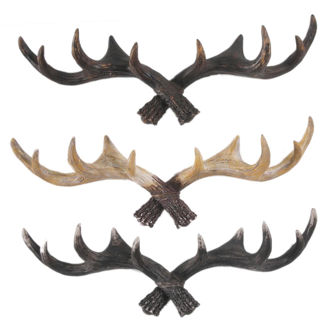 Wall Mounted Hanging Hook Antlers Ox Horn Shape Coat Hanger Holder Door Rack