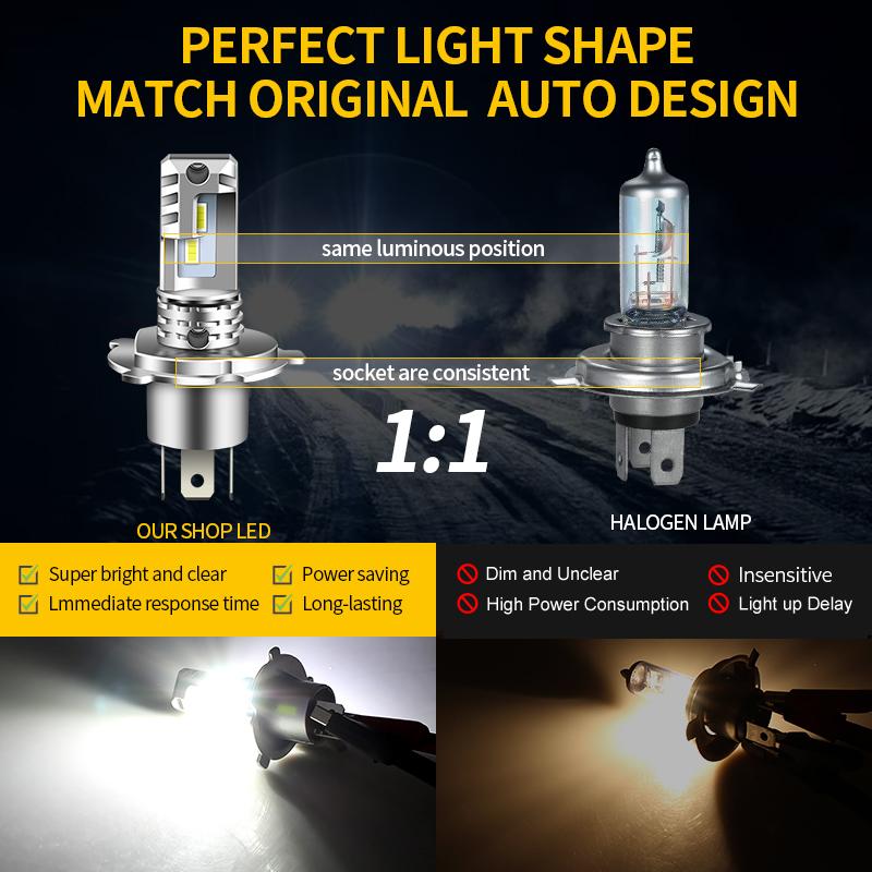 1Pcs H4 LED 9003 HS1 P43T LED Motorcycle Headlight H4 Hi/low Bulb Motor Headlamp for BMW Yamaha Ktm Exc Harley Touring Suzuki