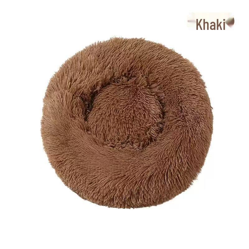 Cozy Plush Pet Nest: All-Season Round Cat & Dog Bed