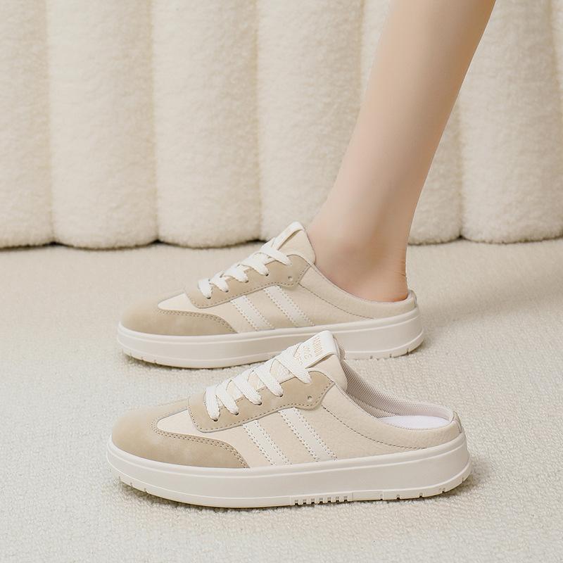 2025 Korean Version Summer New Half Tray White Shoes Women Ins Breathable Student Height Increase Casual Shoes Women Street Shot HL706