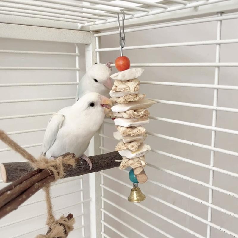 Parrot Toys, Biting Supplies, Bird Toys, Cuttlefish Bone Biting Strings, Straw Weaving Corn Husk Toys, Apple Branch Biting