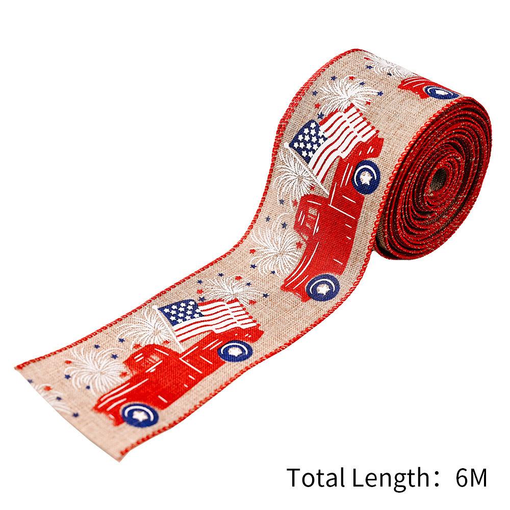 Colorful Independence Day Car Print Ribbon 6 Meter Decorative Ribbon For Festive Home And Store Gifts