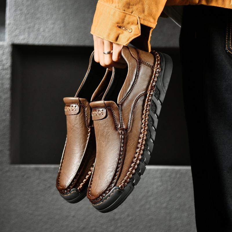 38-46 HOHO FAIR Spring/Fall Outdoor Leather Shoes Mens Car Driving Shoes Leather Large Size Ankle Boots Casual Shoes