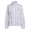 Allover Print Windbreaker Water-Resistant Loose Fit Stand Collar Zipper Puff Sleeve Long Sleeve Jacket Women Jacket White JY7702