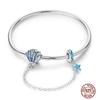 17-20CM Star Moon Bracelet 925 copper Pink Heart Clover Charms Snake Chain Luminous Bracelet For Women DIY Birthday Zircon Gift