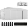 3 X 6 M Pop Up Canopy with UV50+ Protection Garden Gazebo with 6 Sidewalls, White