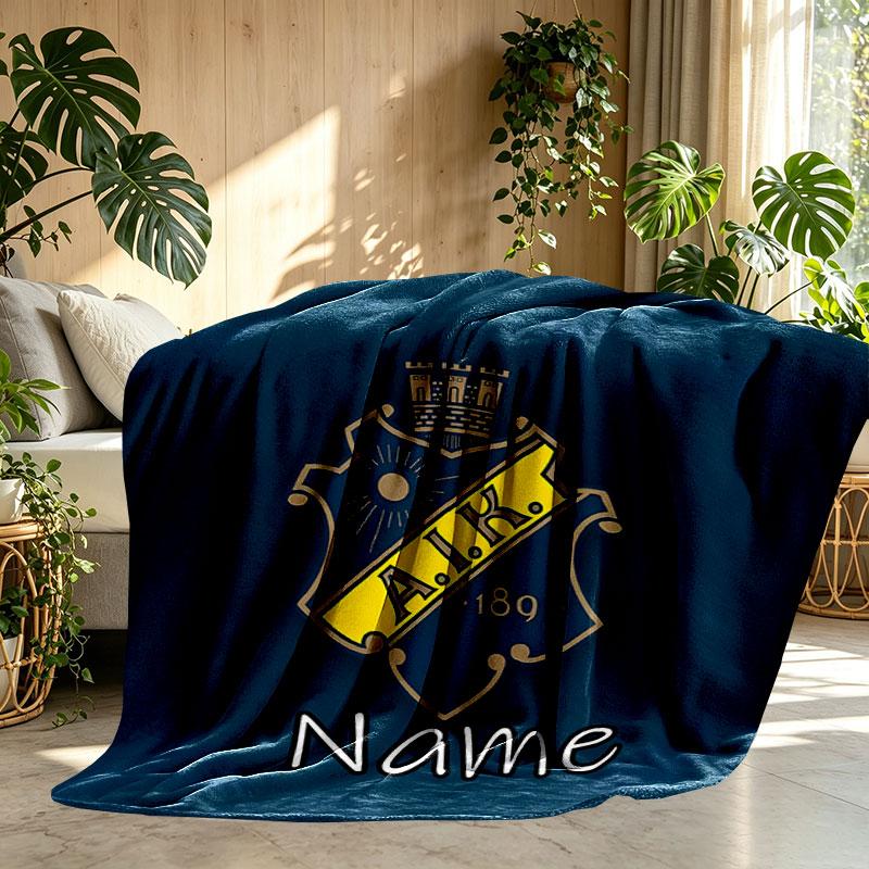 Custom Name Personalized AIK Fotboll Print Blanket, Home Decor, Bedroom, Sofa, Camping, Couch, Gifts for Birthday Christmas