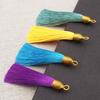 8CM Gold Threaded Cap Pull Ring Tassel Fringe Ornament Pendant Bookmark Accessory