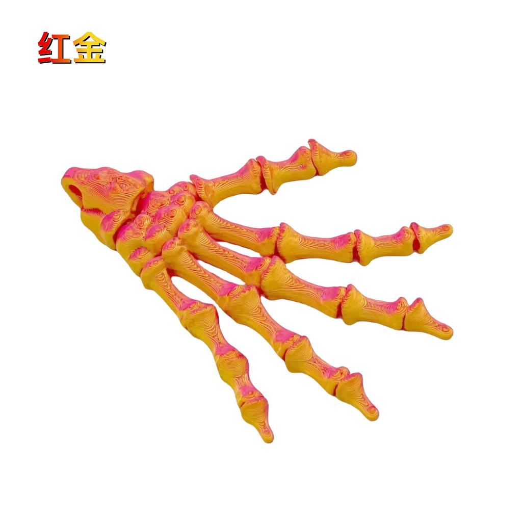 Xiaoke tide play 3D printing skeleton hand pendant Halloween series creative figure model Internet celebrity gift realistic