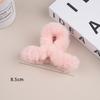 Large Milk Coffee Plush Claw Clip: Fluffy Autumn/Winter Hairpin for Women