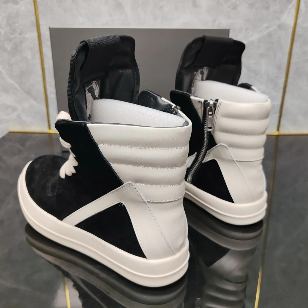 Pantofi de designer NOU Ro Negru Mat Triunghi Inversat High-top Retro Britanic pentru Bărbați Pantofi Joker pentru Cuplu Mic Esențial.