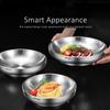 Ultra Thick 304 Stainless Steel Banquet Plate LFGB Certification Heat Insulation Dinner Dish Fall Resistant Baby Tableware