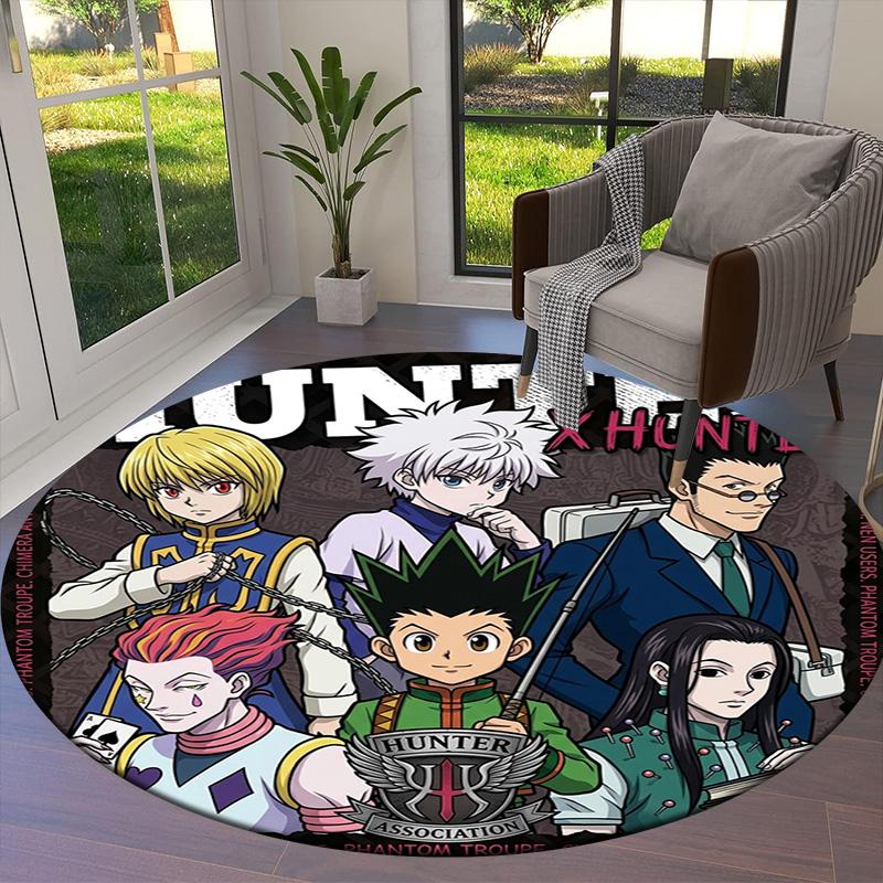 Hunter X Hunter Round Area Rug Carpet Rug For Living Room Bedroom Sofa Playroom Decor Nonslip Floor Mat