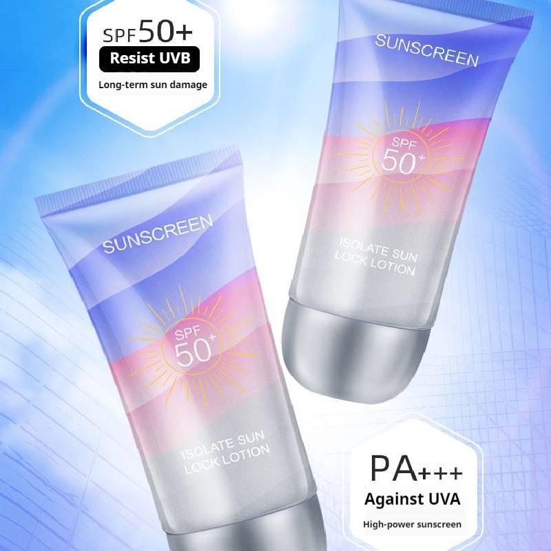 Solkrem Lotion SPF50+PA+++ For Ansikt Kropp, Vanntett og UV-beskyttelse Isolasjon og beskyttelse Frisk pustende Solblokkeringskrem 50g