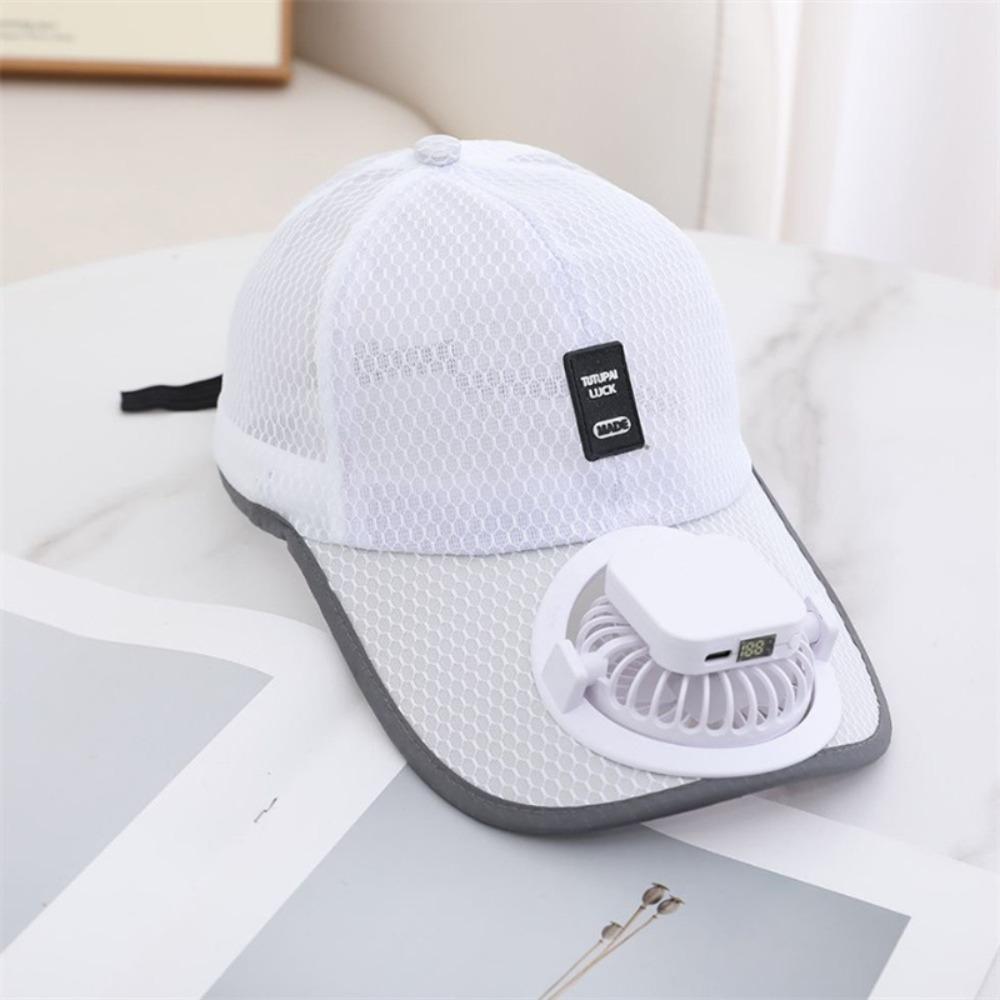 Large Brim Cooling Fan Hat Mesh Peaked Cap New Baseball cap  Men Women
