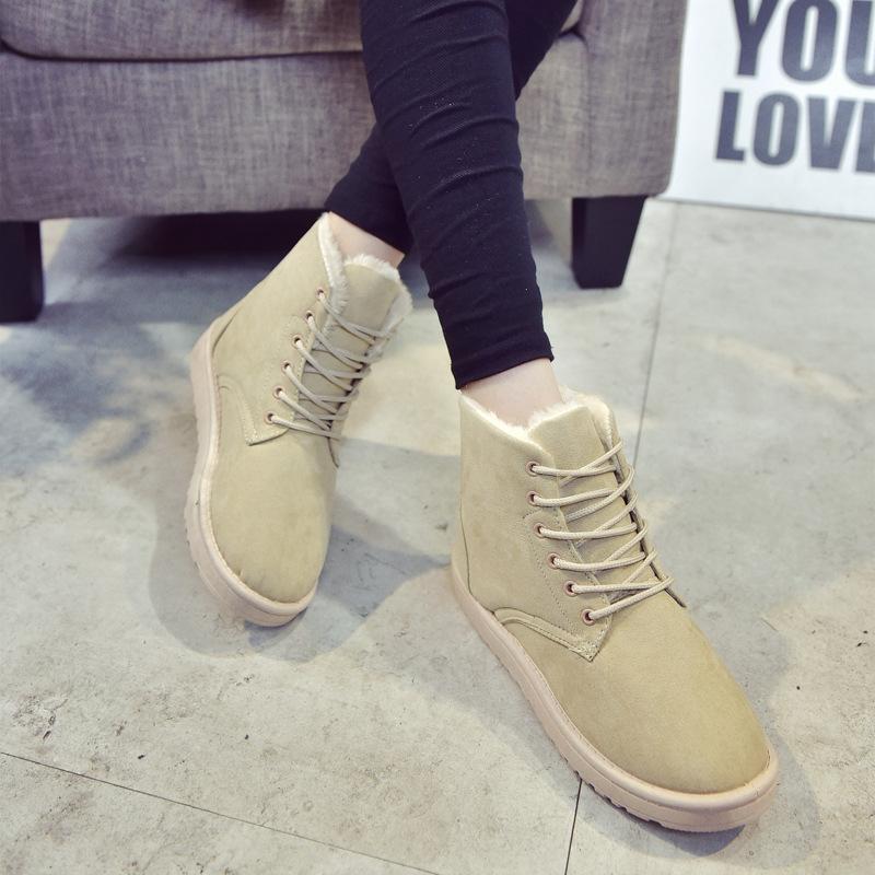 

Осенне-зимние студенческие сноубутсы женские короткие ботинки короткие теплые ботинки на шнуровке на плоской подошве хлопковая обувь 40 хаки