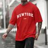 T-shirt Graphique Lettre Ville New York Usa Homme Décontracté Col Rond Manches Courtes Rétro Coton Vêtements d'Été Unisexe Mode T-shirt Large