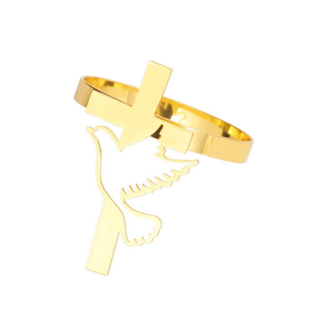 4PCS Iron Cross Napkin Rings Vintage Table Napkin Holder Dining Table Napkin Buckle  Banquet Dinner