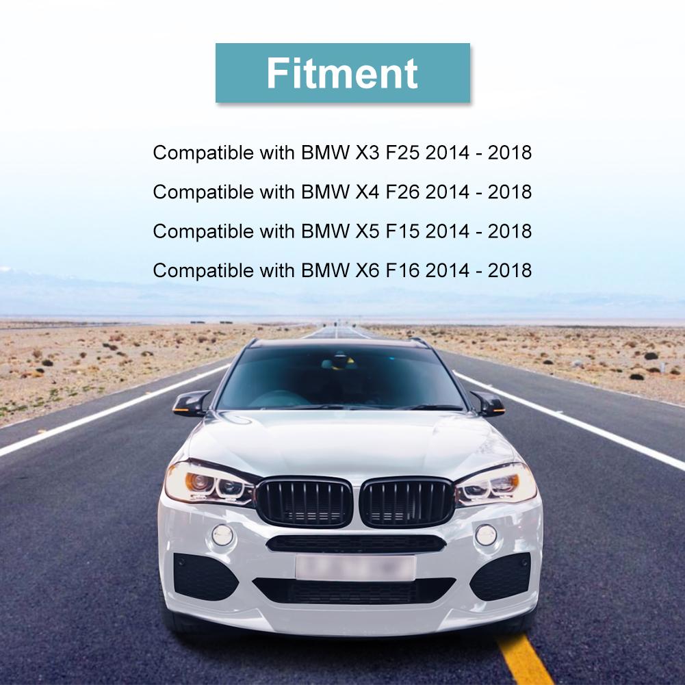 Car Rearview Mirror Cover Trim Car Assecories For BMW F25 X3 F26 X4 F15 X5 F16 X6 2014-2018 Bright Black Carbon Fiber