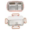 Lunch Box 900ml Roseate 2 Compartments Leakage Proof Stainless Steel Lunch Container with Spork